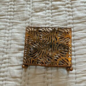 Copper tropical leaf napkin holder